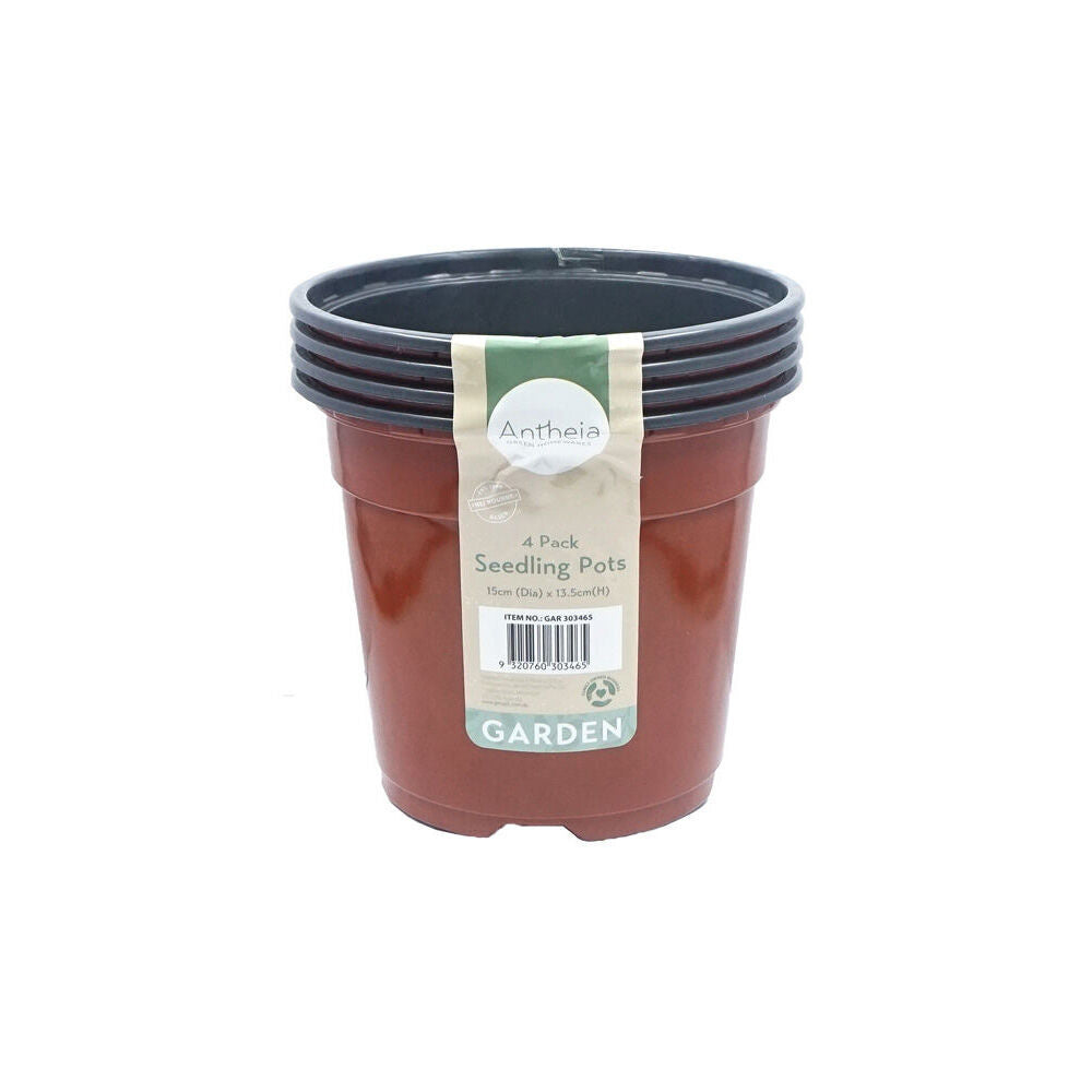 48pc Antheia Green Homewares Soft Plastic Seedling Pot 15x13.5cm - Brown