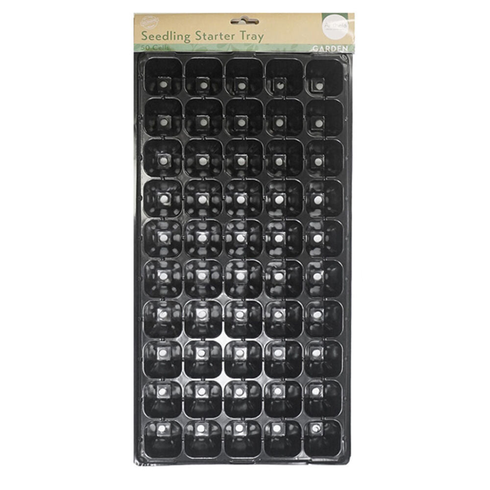 24PK Antheia 50 Cell Seedling Outdoor Gardening Starter Planter Tray Black