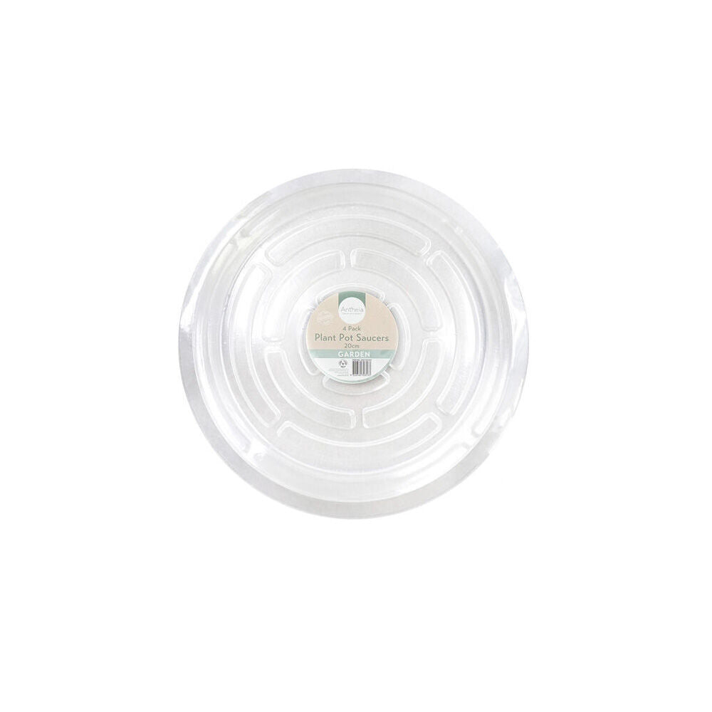 96pc Antheia Green Homewares PET Plant Pot Saucer 20cm - Clear