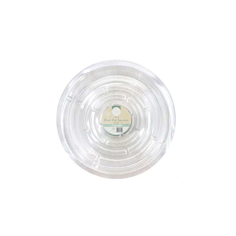 36pc Antheia Green Homewares PET Plant Pot Saucer 25cm - Clear