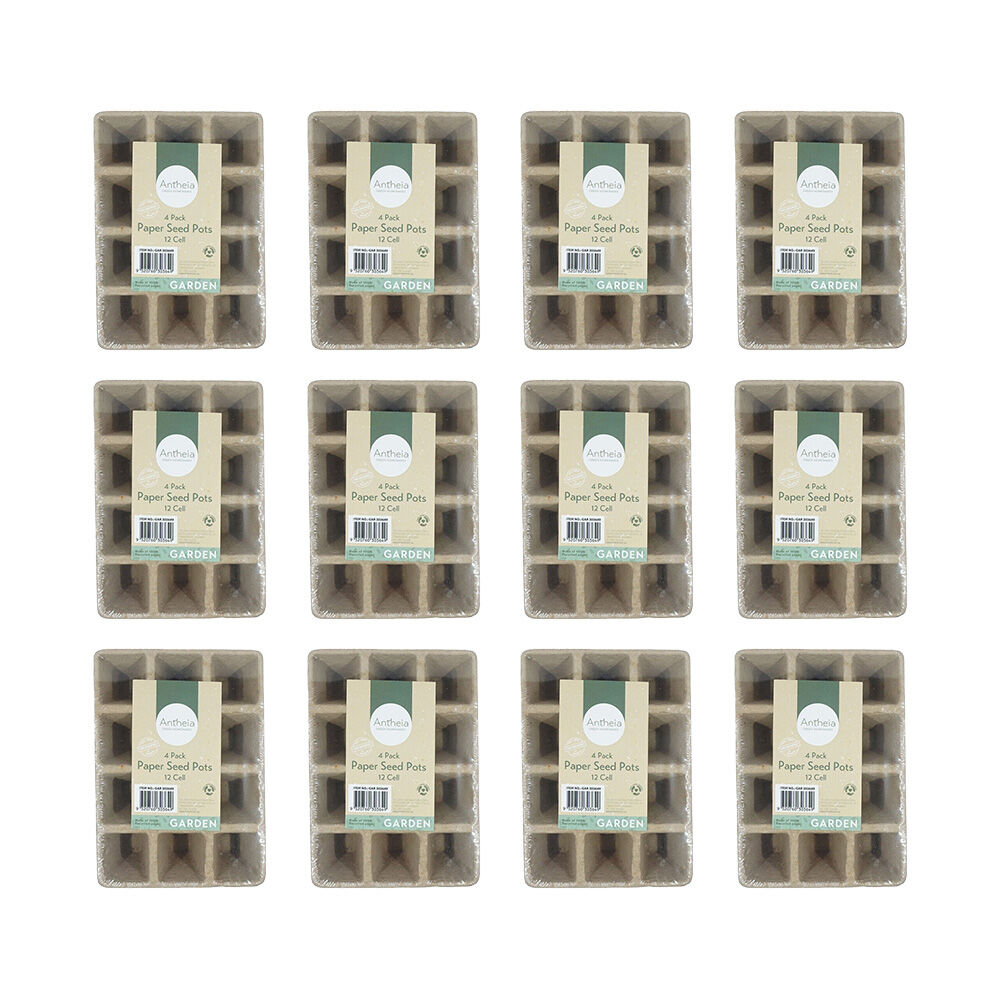 48pc Antheia Green Homewares 12-Cell Eco Paper Seed Pot