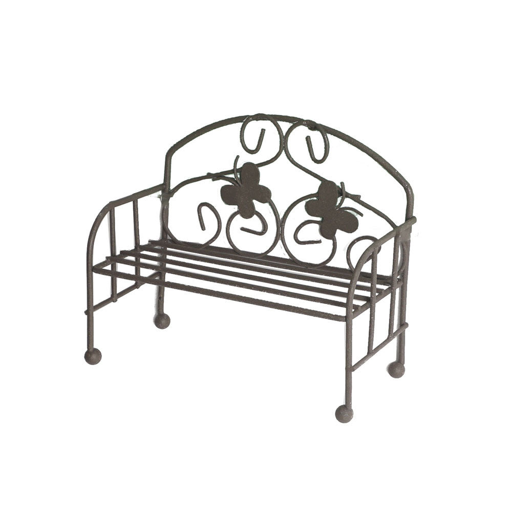6PK Antheia Green Homewares Fairy Garden Metal Bench Seat Assorted