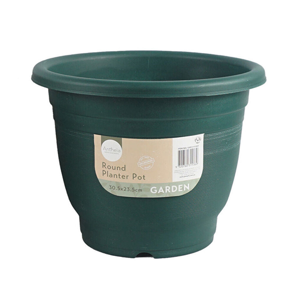 12PK Antheia Round Outdoor Garden Plastic Planter Pot 30.5x23.5cm Assorted