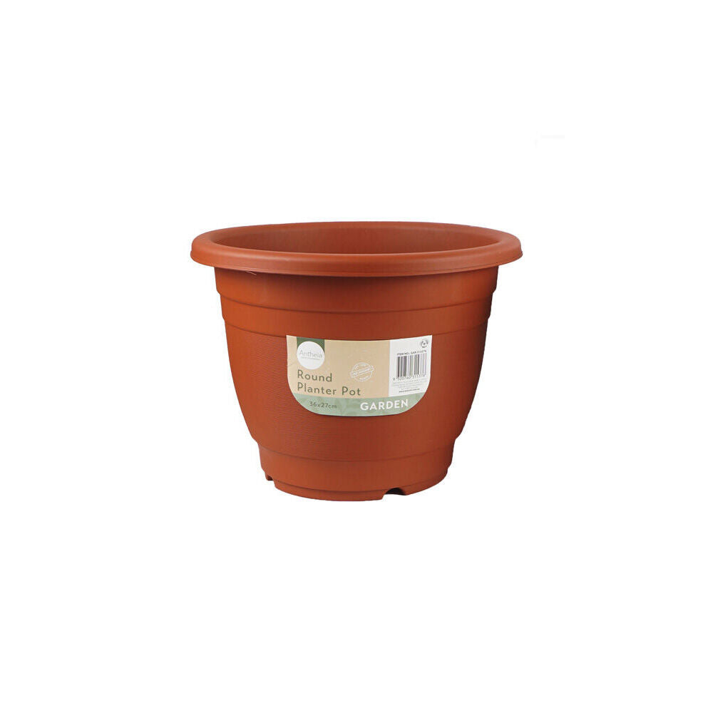 3PK Antheia Green Homewares 36x27cm Round Planter Pot Green/Terracotta
