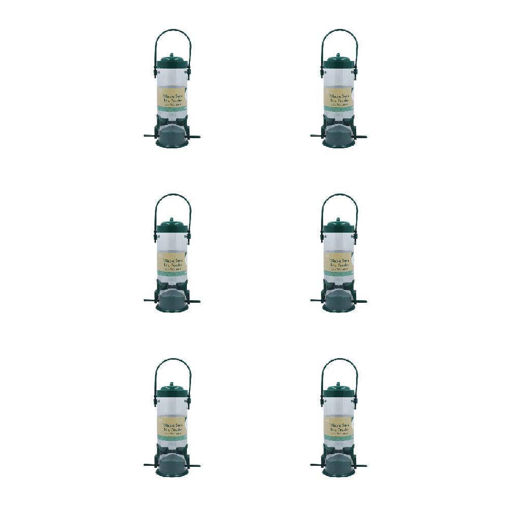 6PK Antheia Green Homewares Fillable Seed Bird Feeder Dark Green 20cm
