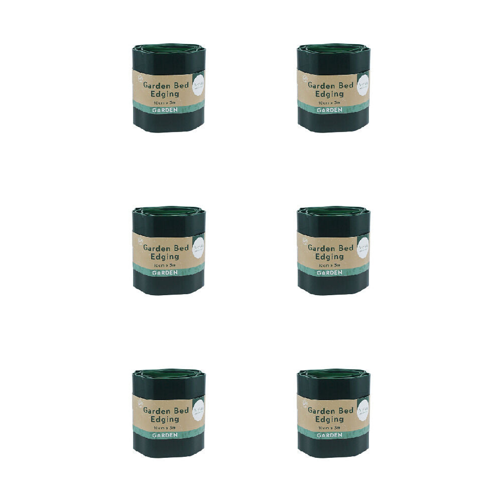 6PK Antheia Green Homewares Wave Design Garden Edge Green 10cm