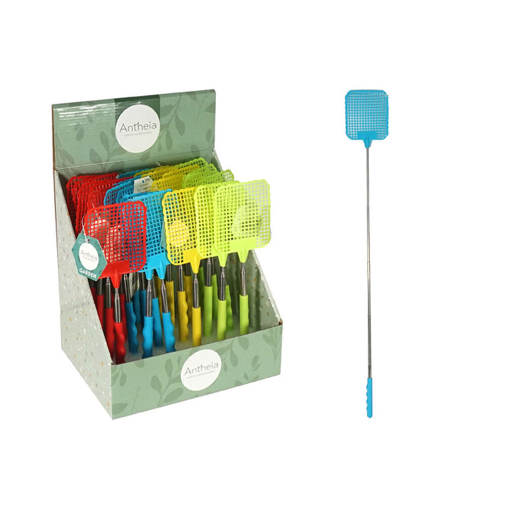 12PK Antheia Extendable Telescopic Fly Swatter 72cm - Assorted