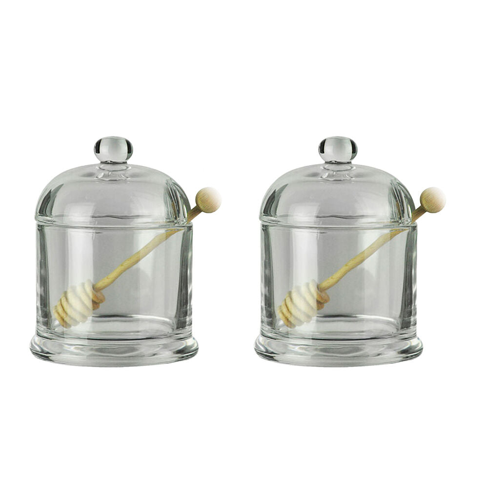 2PK NF Living Honey Jar Set Glass 10x10x13cm Solid Clear