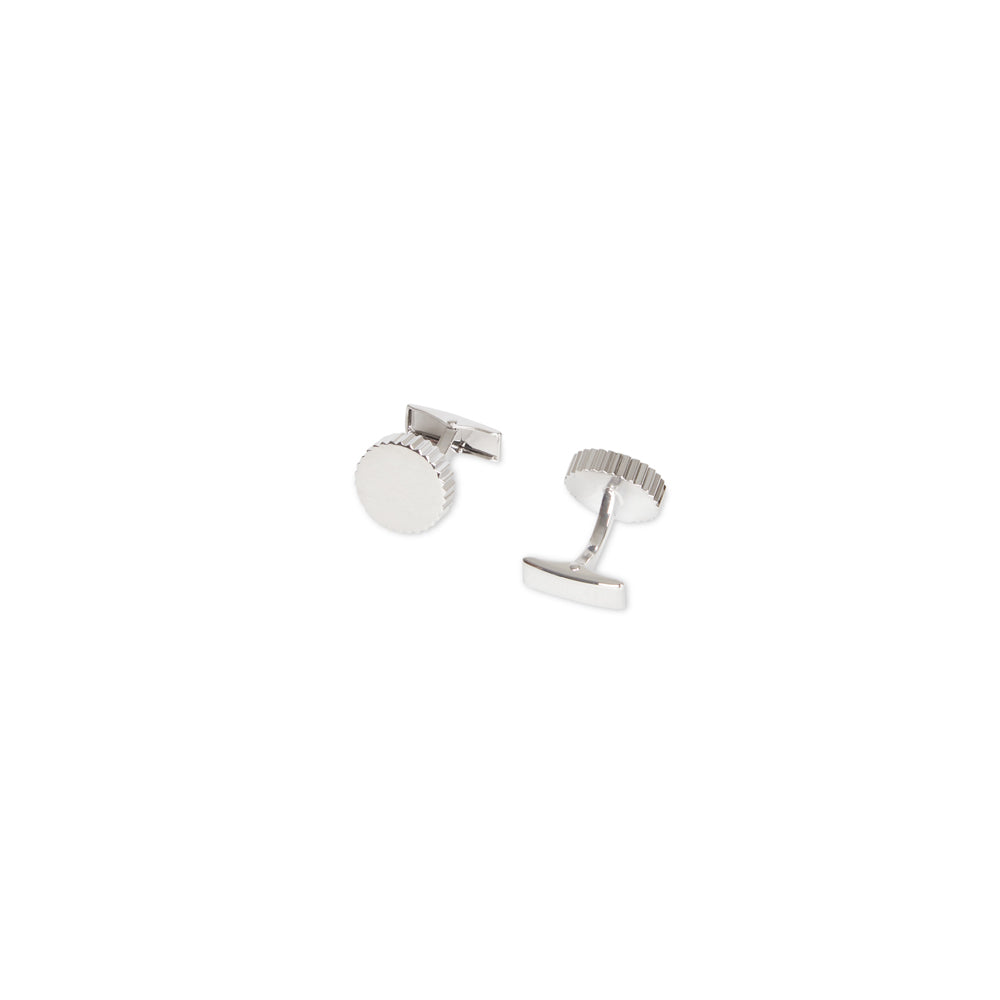Geoffrey Beene Mens Formal Metal Alloy Round Cufflink - Silver