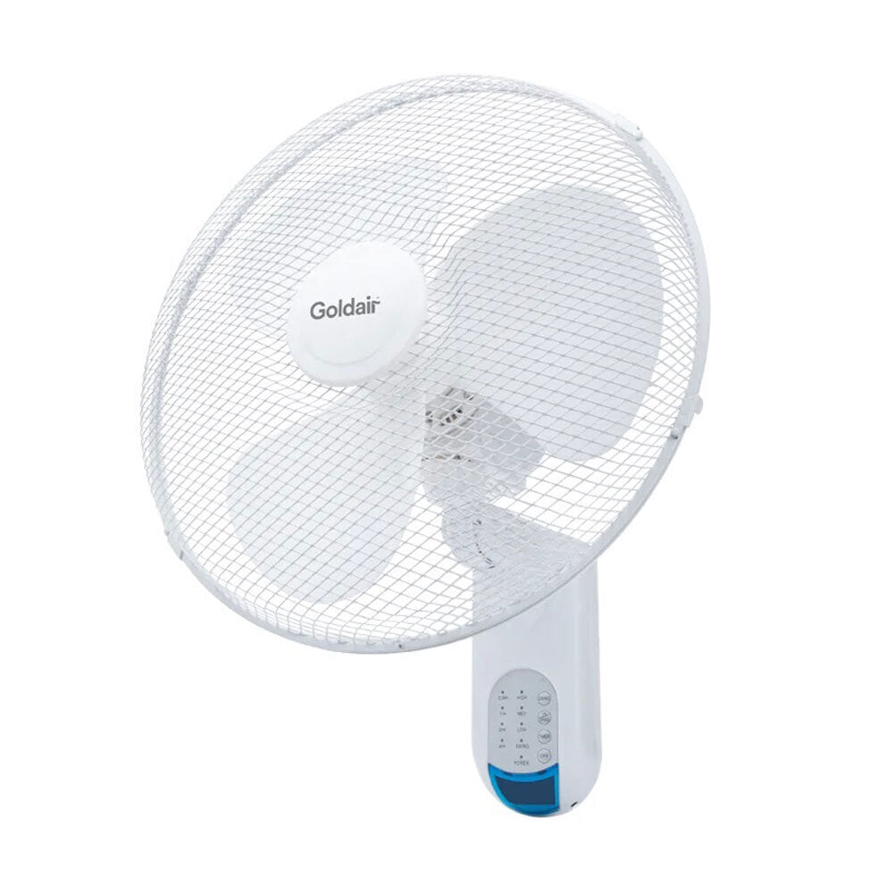 Goldair 3-Speed 40cm Wall Fan w/ Timer/Remote - White