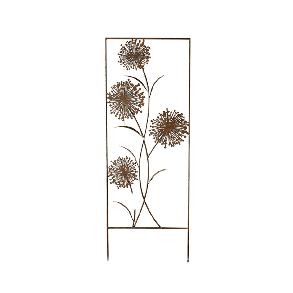 Darlin Dandelion Garden Art Panel 116.25x31.25cm Matte Rust Finish