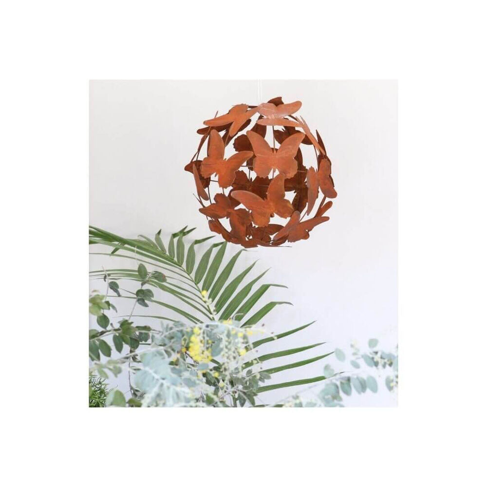Darlin Butterfly Ball Table Hanging Home Decor 25cm Matte Rust Finish