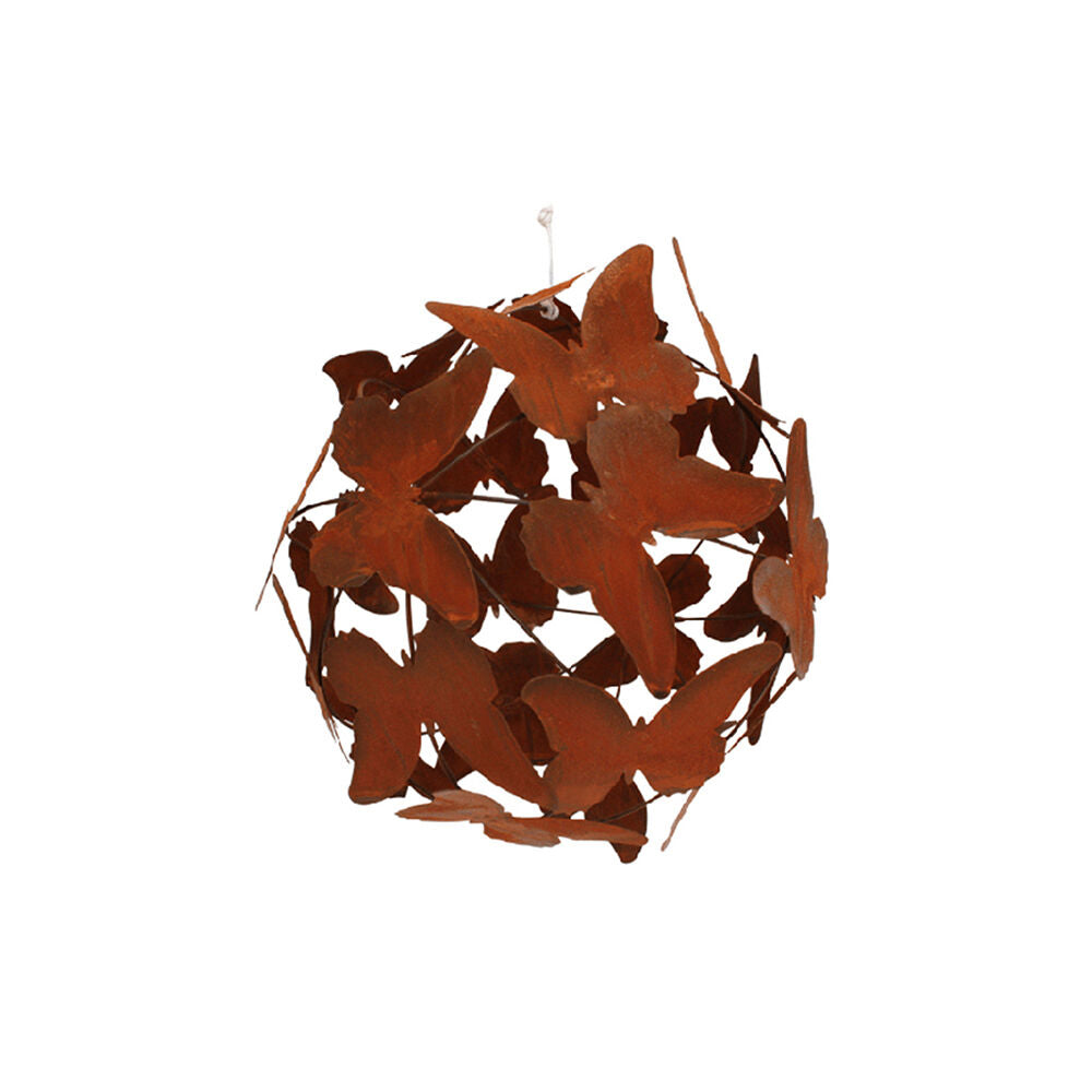 Darlin Butterfly Ball Table Hanging Home Decor 25cm Matte Rust Finish