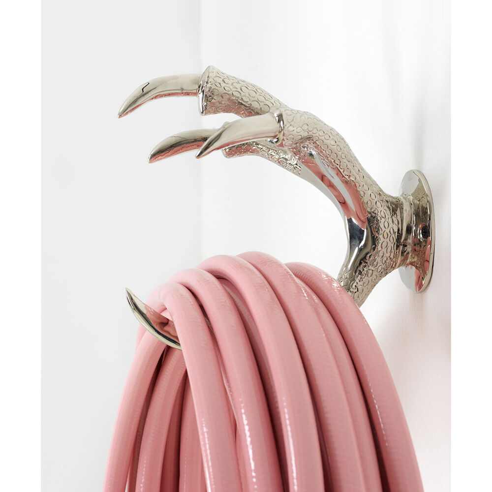 Garden Glory Claw Wall Mount Hose Holder - Silver/Chrome