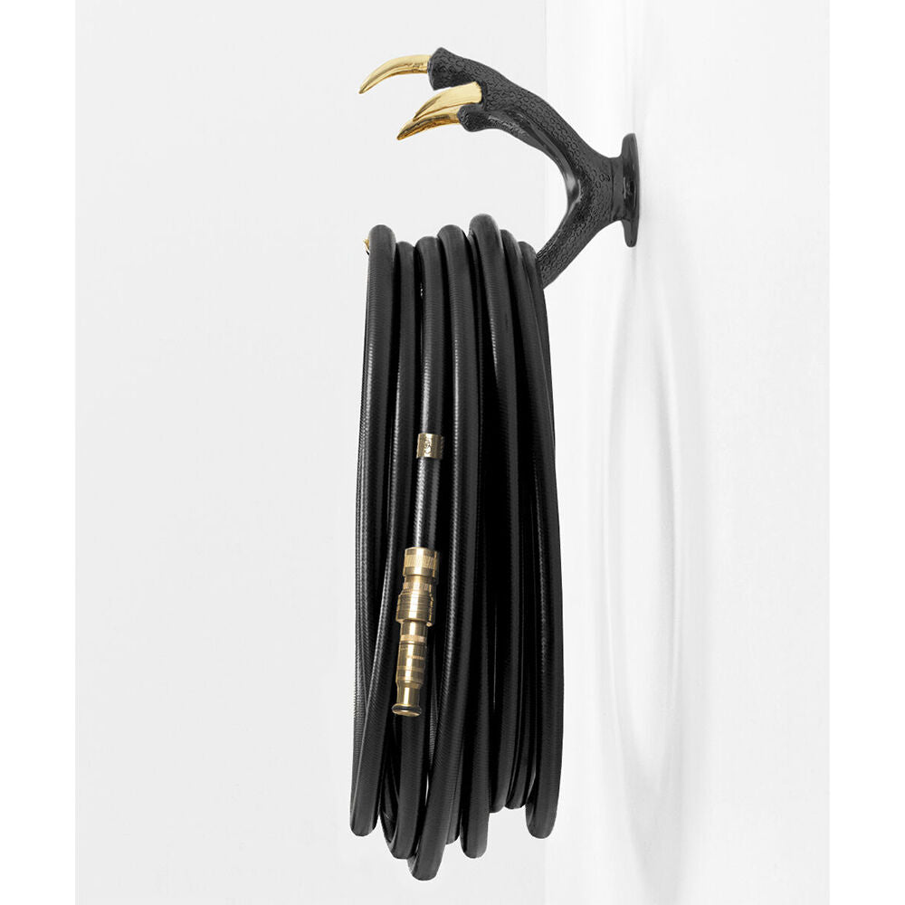 Garden Glory Claw Wall Mount Hose Holder - Black/Brass