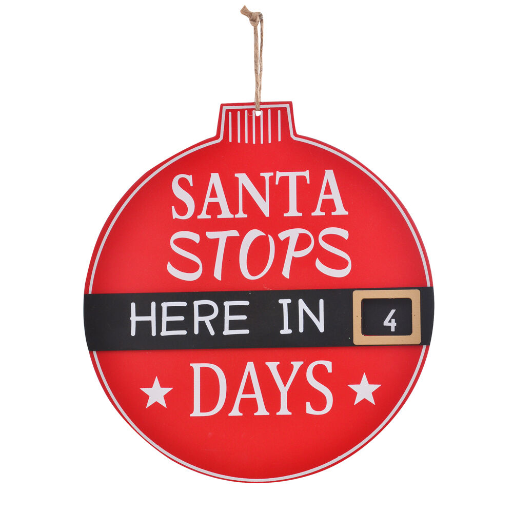 Gibson Gifts Santa Stop Here Christmas Decoration Ornament 20x290x310mm