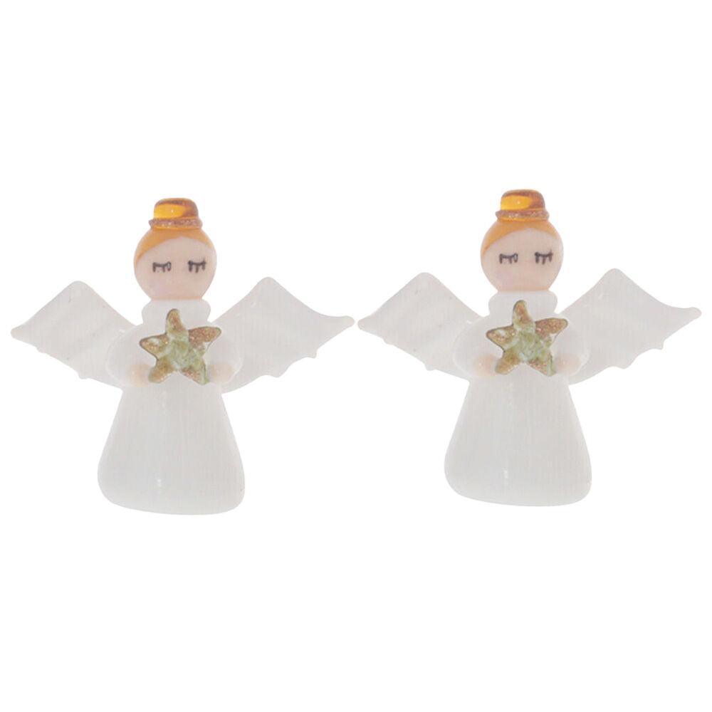2PK Gibson Gifts Artisan Glass Angel Christmas Decoration Ornament 20x46x42mm