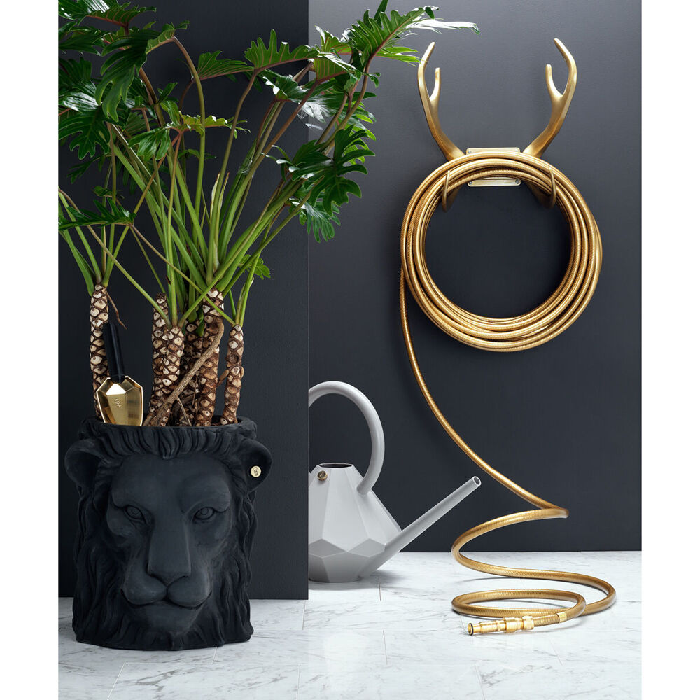 Garden Glory Reindeer Wall Mounted Hose Holder - Gold