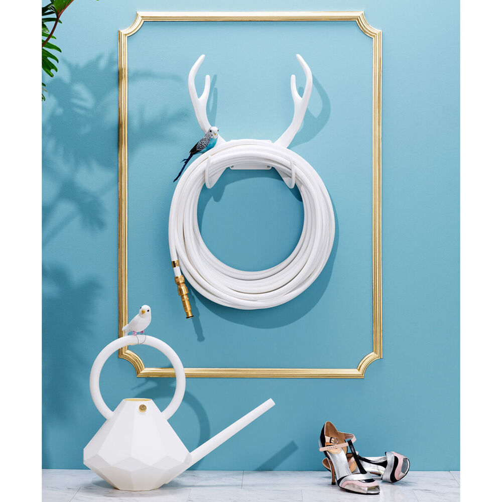 Garden Glory Reindeer Wall Mounted Hose Holder - White