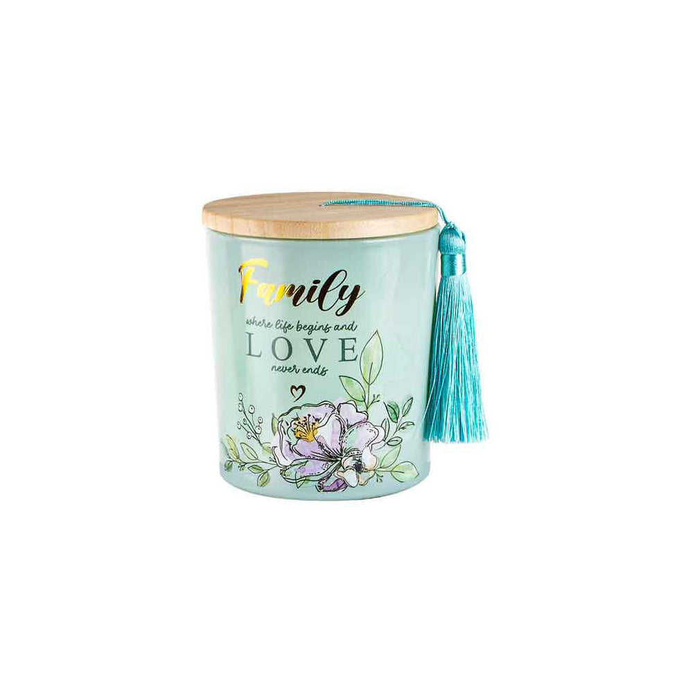 2PK Family 300g Vanilla Scented Candle w/ Wood Lid & Tassel