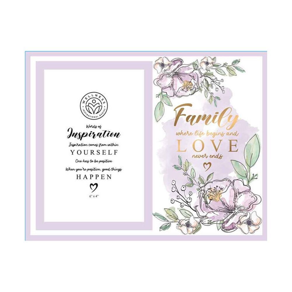 2PK LMD Glass Family Wellness Photo Frame Decor 29x15cm