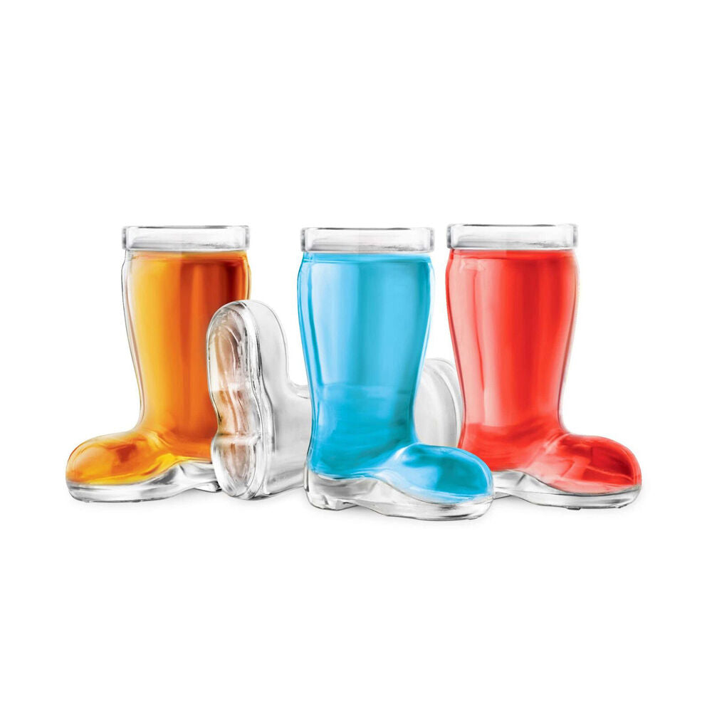 8pc Final Touch Boot Shot Glasses Set Drinkware 44ml - Clear
