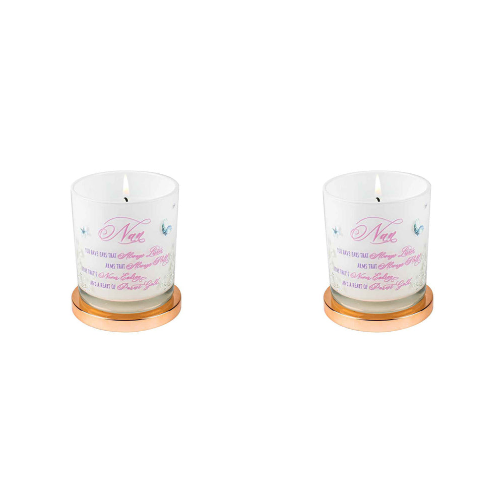 2PK Nan Candle Vanilla Scented 45hr Burn Time 9 x 8cm Gift Set