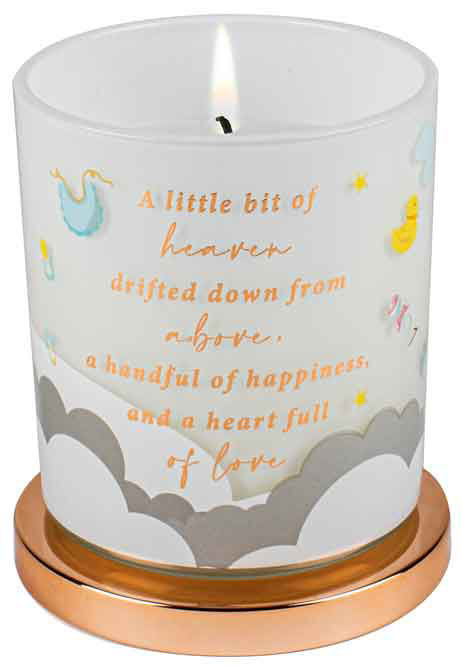 Christening Candle Vanilla 45hr Burn Time 9 x 8cm Keepsake Gift Set