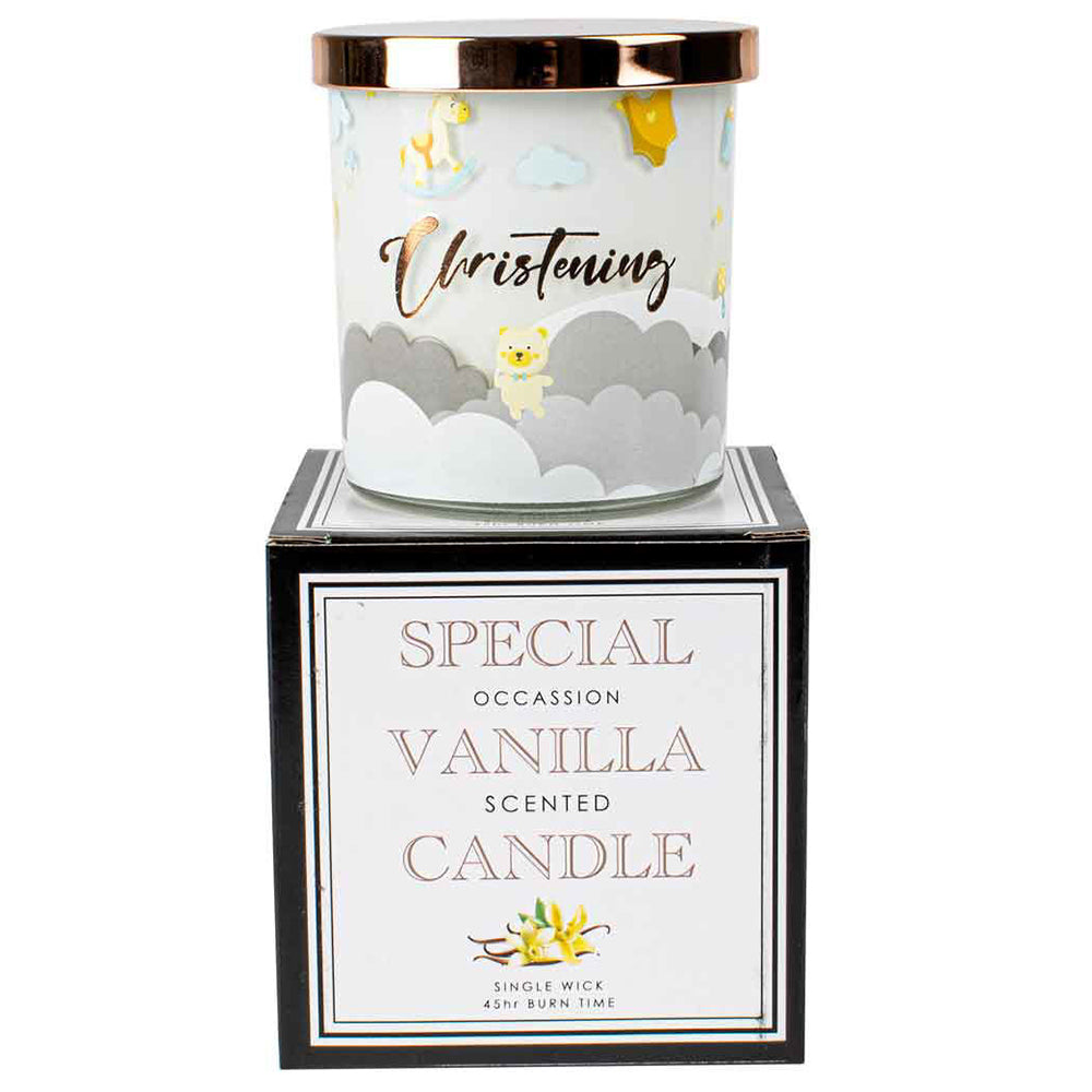 Christening Candle Vanilla 45hr Burn Time 9 x 8cm Keepsake Gift Set