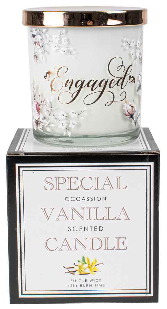 Engaged Candle Vanilla 45hr Burn Time 9 x 8cm Keepsake Gift Set