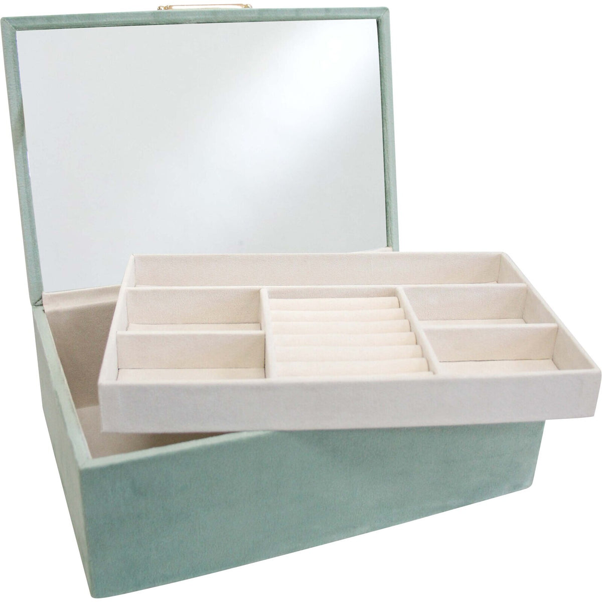 LVD MDF Glass 25x17cm Velvet Jewellery Box Rectangle Large - Dew
