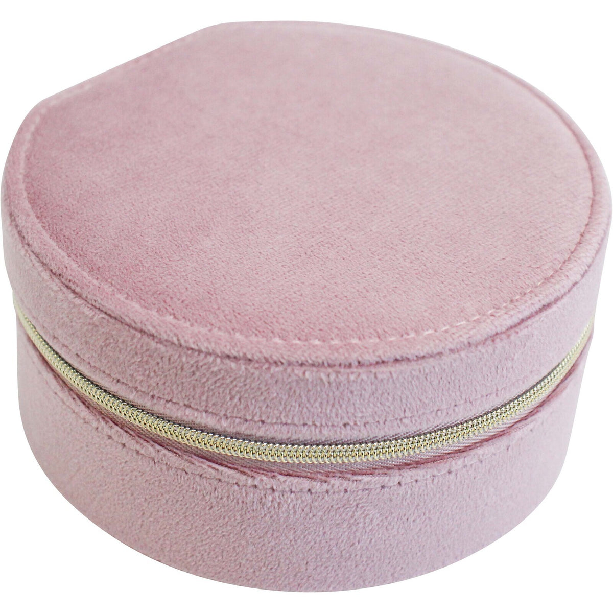 LVD MDF Glass 12.5x12cm Mini Jewellery Case Round - Pink
