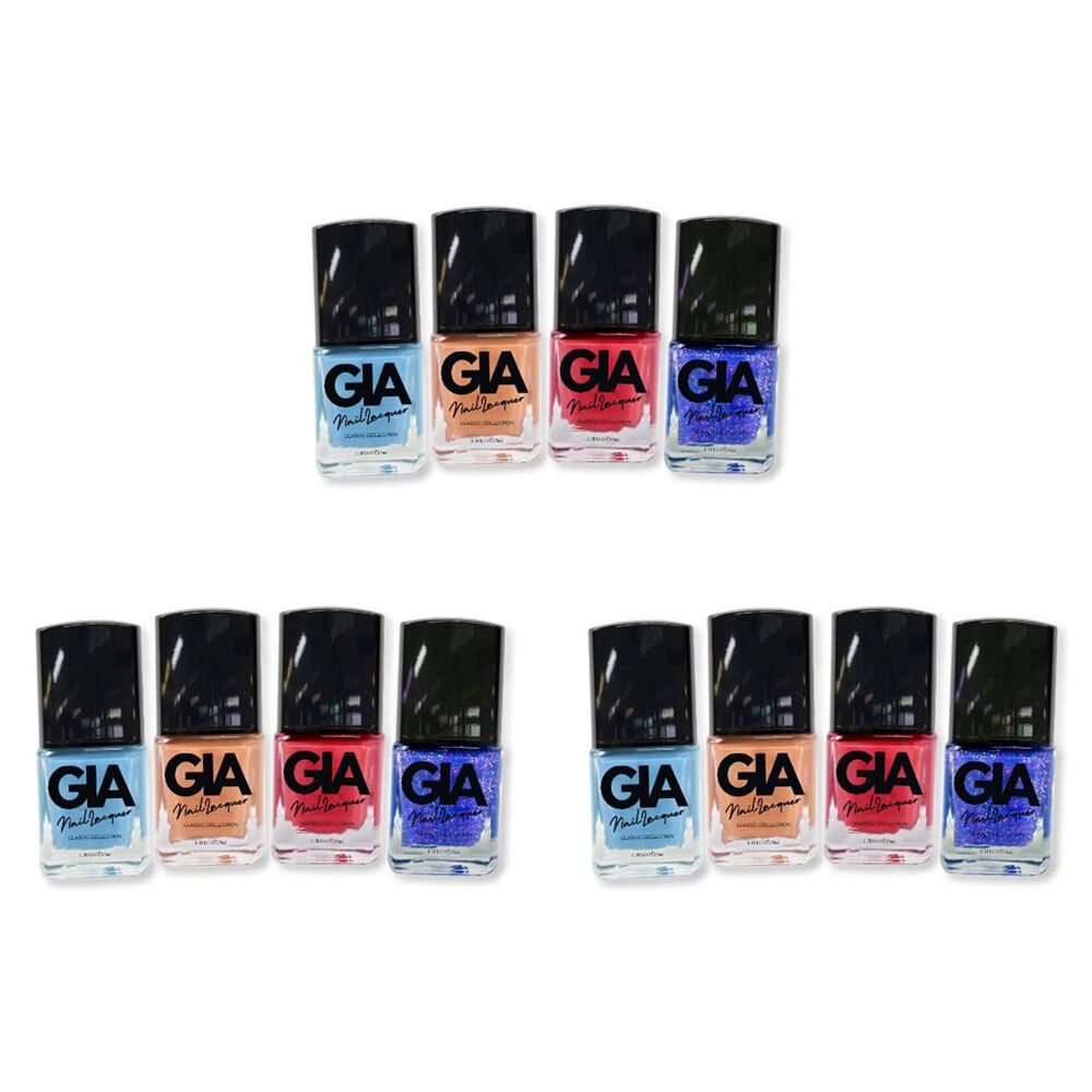 3PK 4x 15ml GIA Quick Dry Nail Polish Lacquer Classic Collection Mix2