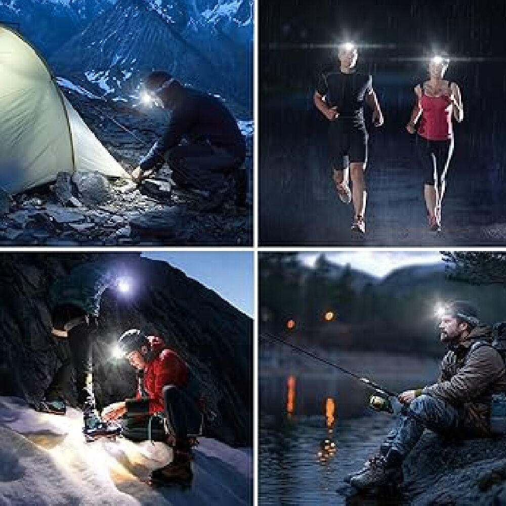 2PK Sansai Rechargeable Motion Sensor LED Headlamp w/ Adjustable Band 5.8x4x3.5cm