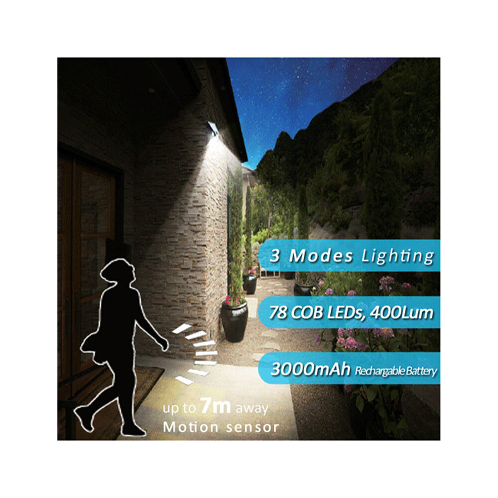 2PK Sansai Outdoor Motion Activated Adjustable Solar Power 2.5W LED Sensor Light