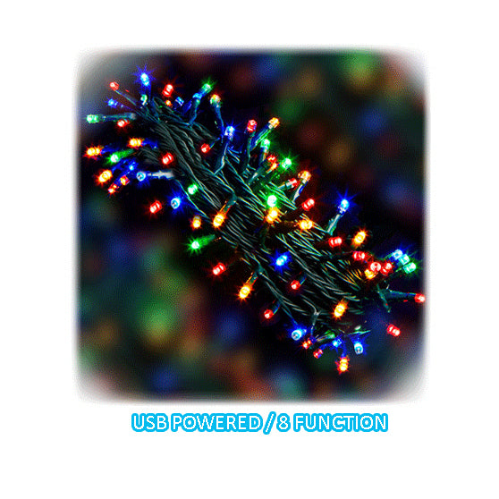 Sansai AC Powered 200 LED 20m Party Lights - Multi Colour
