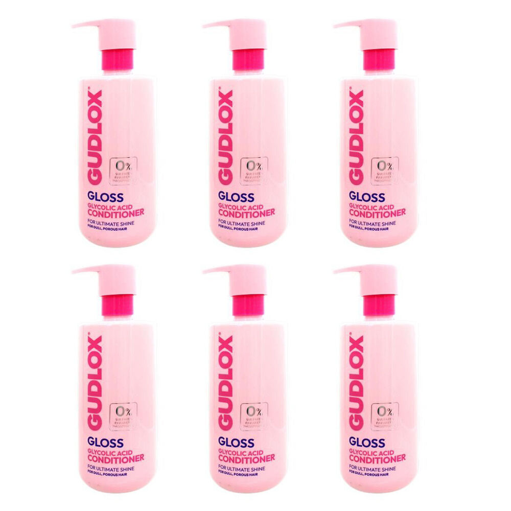 6PK Gudlox Gloss Glycolic Acid Conditioner For Dull Porous Hair Treatment 400ml