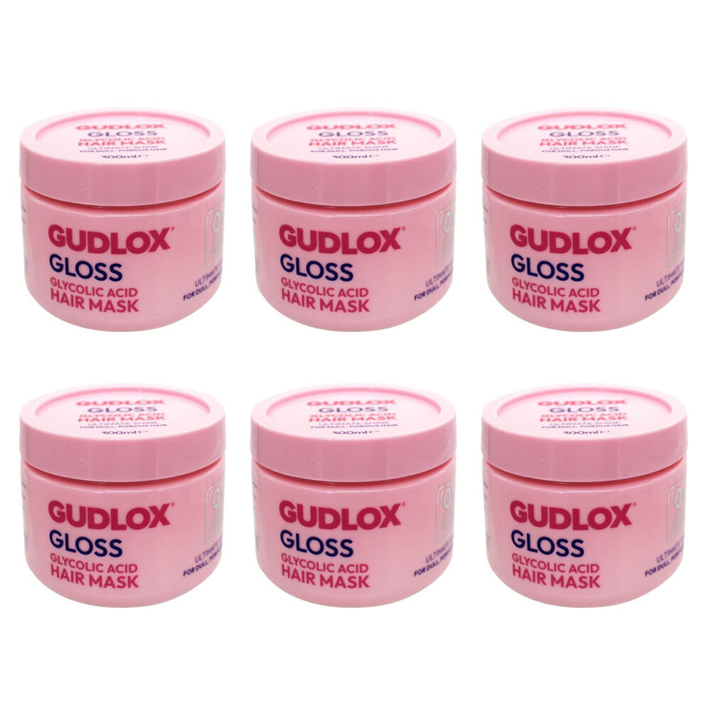 6PK Gudlox Gloss Glycolic Acid Hair Mask For Dull & Porous Treatment 300ml
