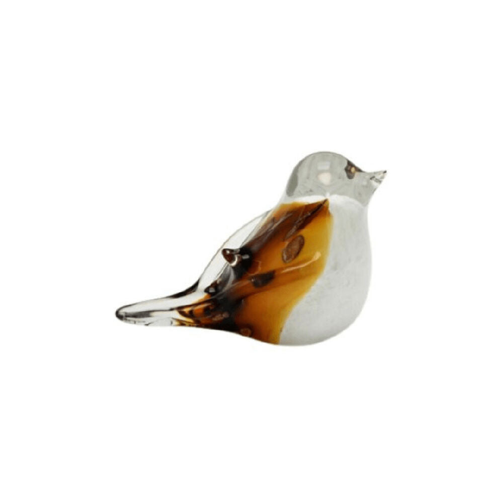 2PK Darlin Chris The Sitting Glass Bird Figurine Sculpture 6x12.5cm Brown