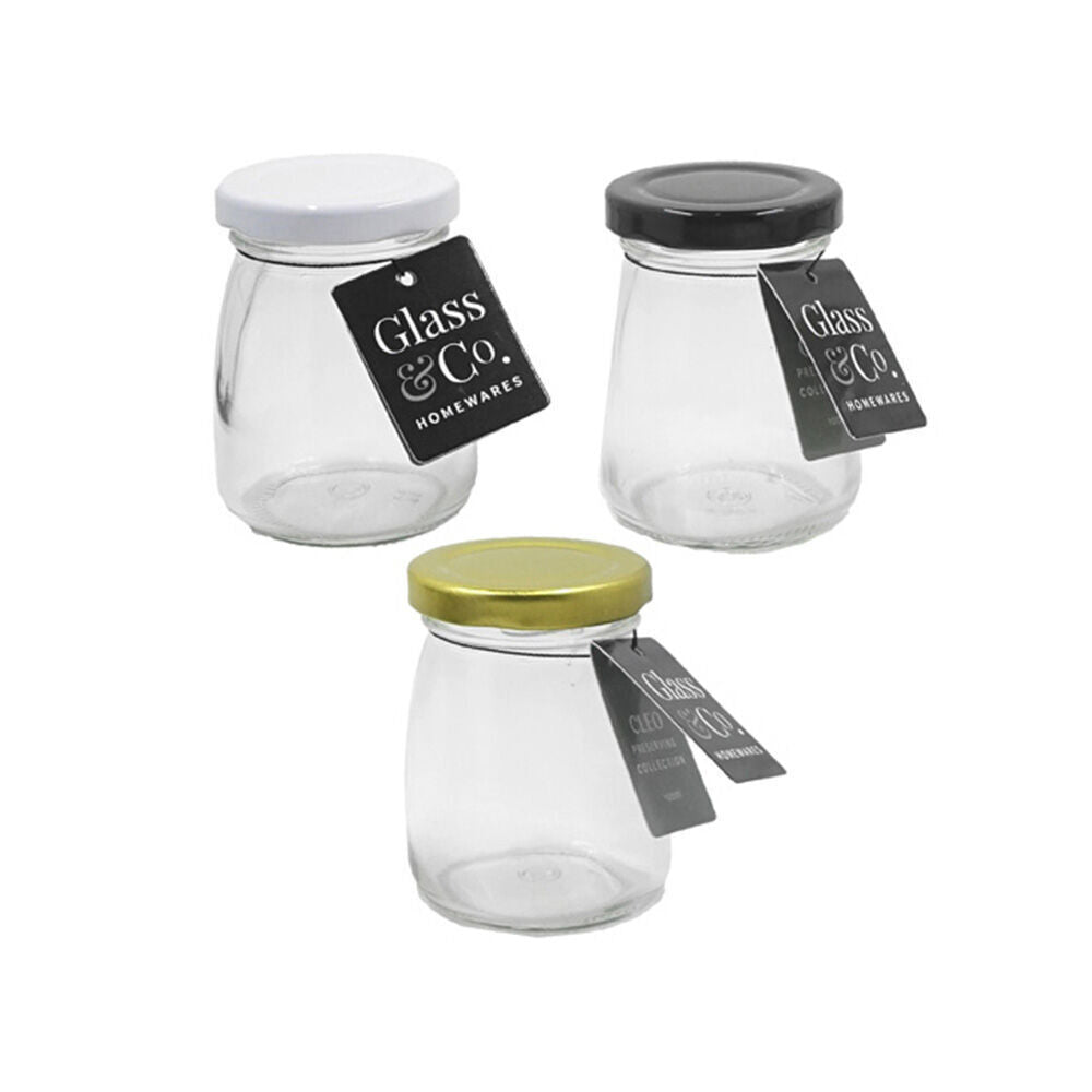 24PK The Styled Room 100ml Cleo Milk Glass Jar Assorted - Black/Gold/White
