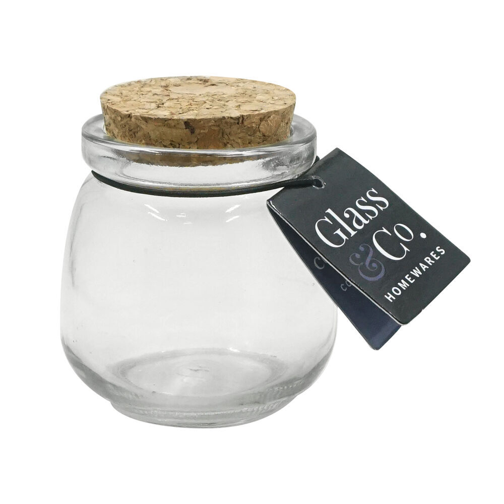 24PK Glass & Co Courtney 120ml Glass Jar w/ Cork Lid - Clear