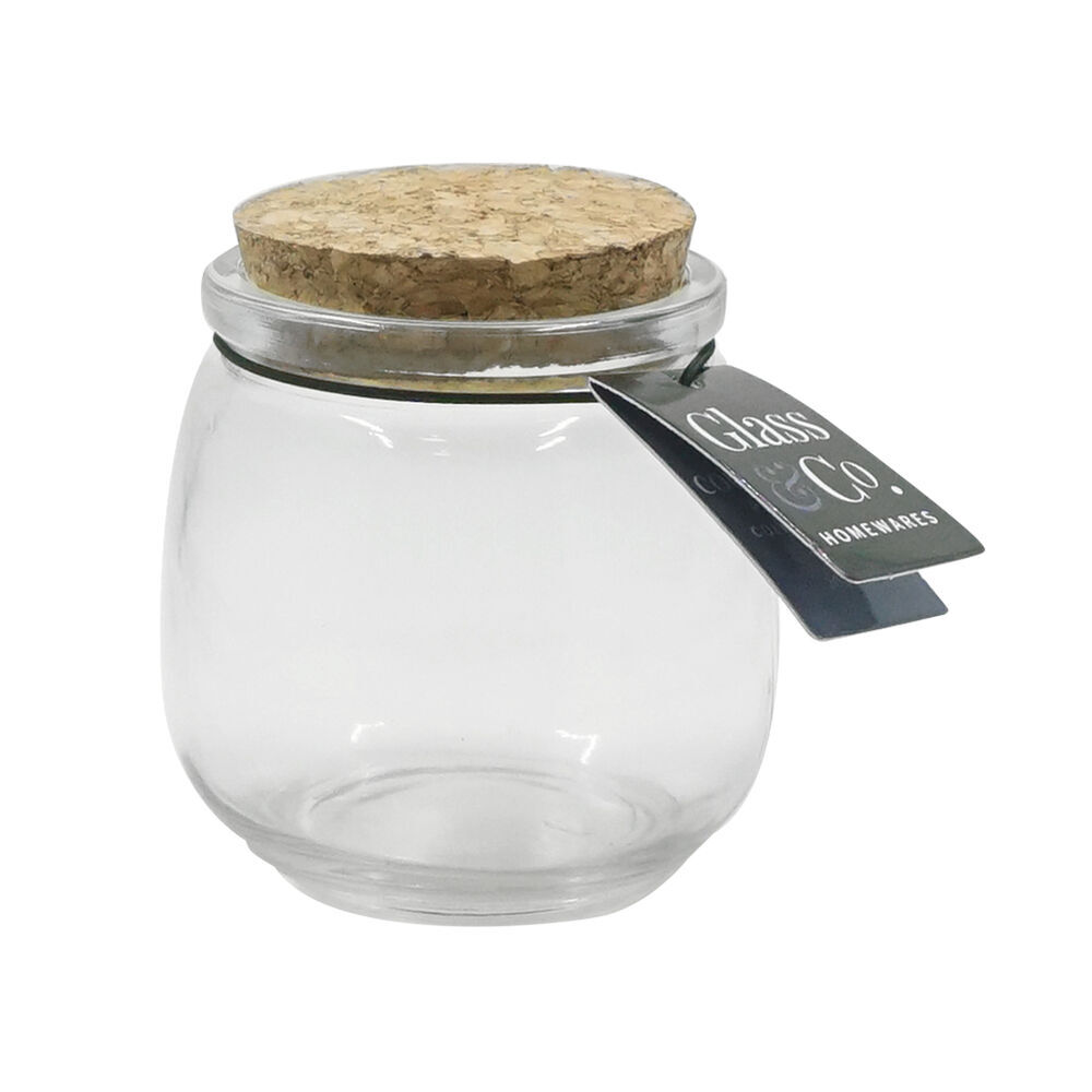 36PK Glass & Co Courtney 200ml Glass Jar w/ Cork Lid - Clear