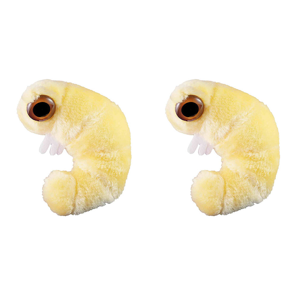 2PK Giant Microbes Bookworm Soft Stuffed Plush Toy Yellow