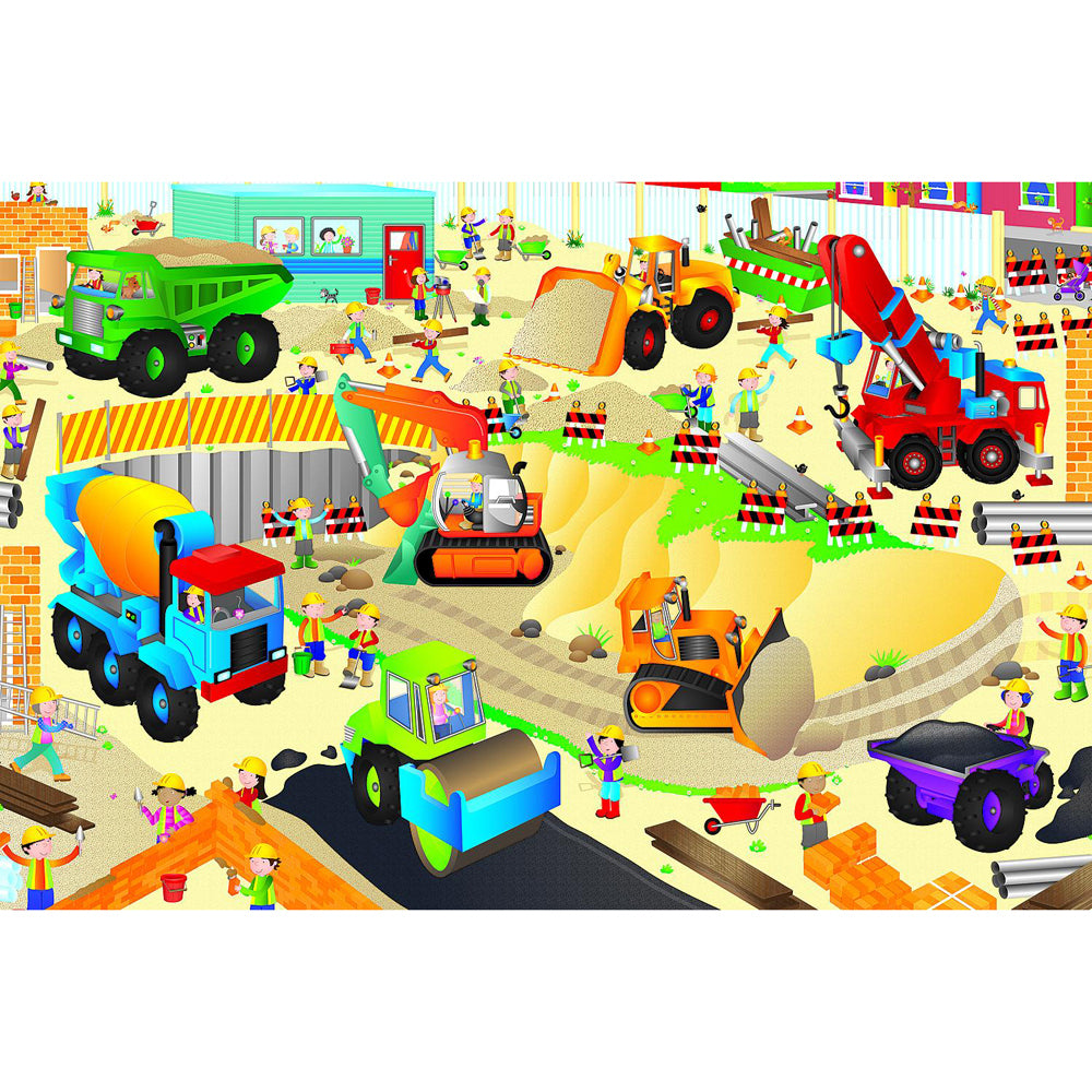 30pc Galt Construction Site Kids/Childrens Giant Floor Puzzle 3y+