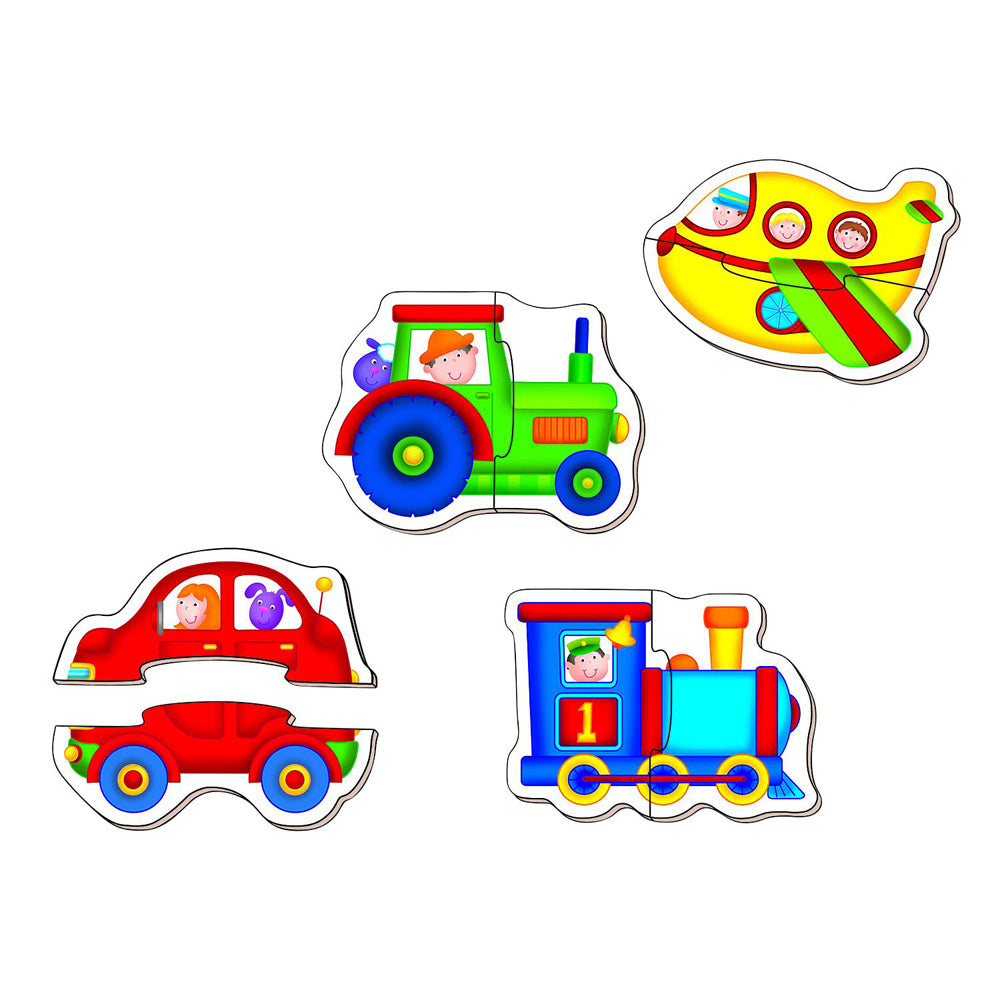 4pc Galt Baby Puzzles Dinosaurs/Transport Learning Game Toy 18m+