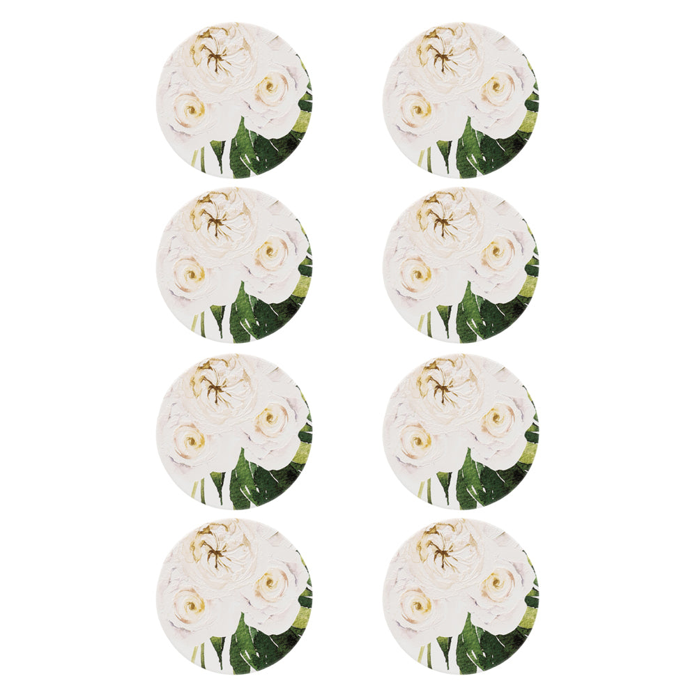 8PK Splosh Greenhouse 11cm Ceramic Rose Coaster Drink Mat Round