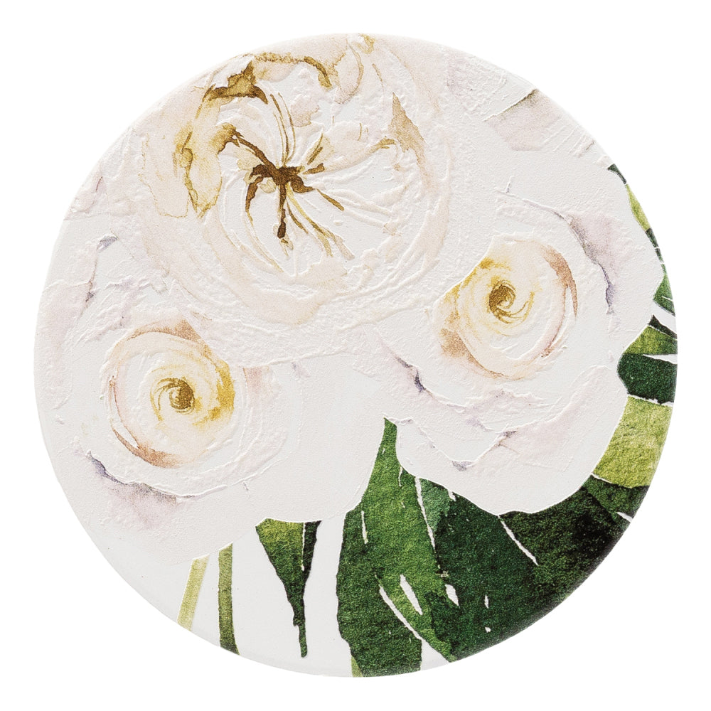 8PK Splosh Greenhouse 11cm Ceramic Rose Coaster Drink Mat Round