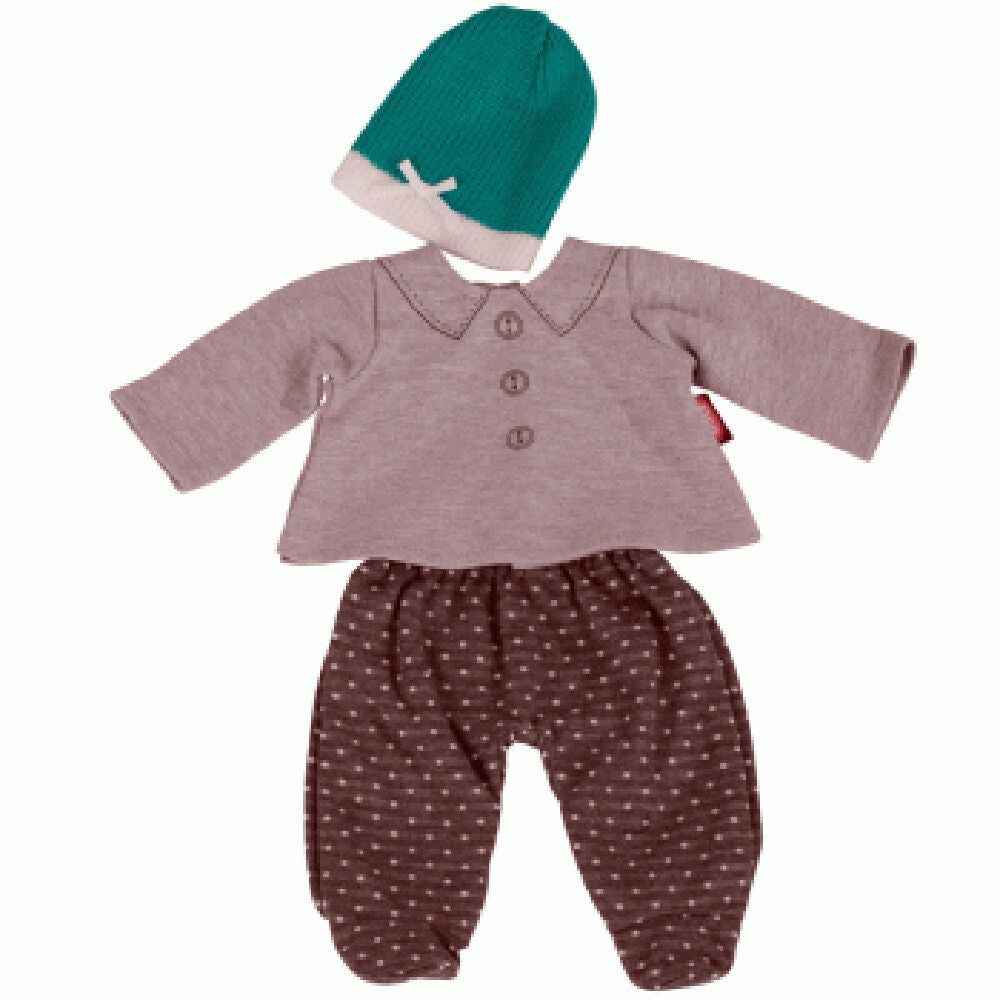 3pc Gotz Wardrobe Grey Polo Shirt Spotty Trouser & Cap Baby Doll Clothes Toy 30-33cm