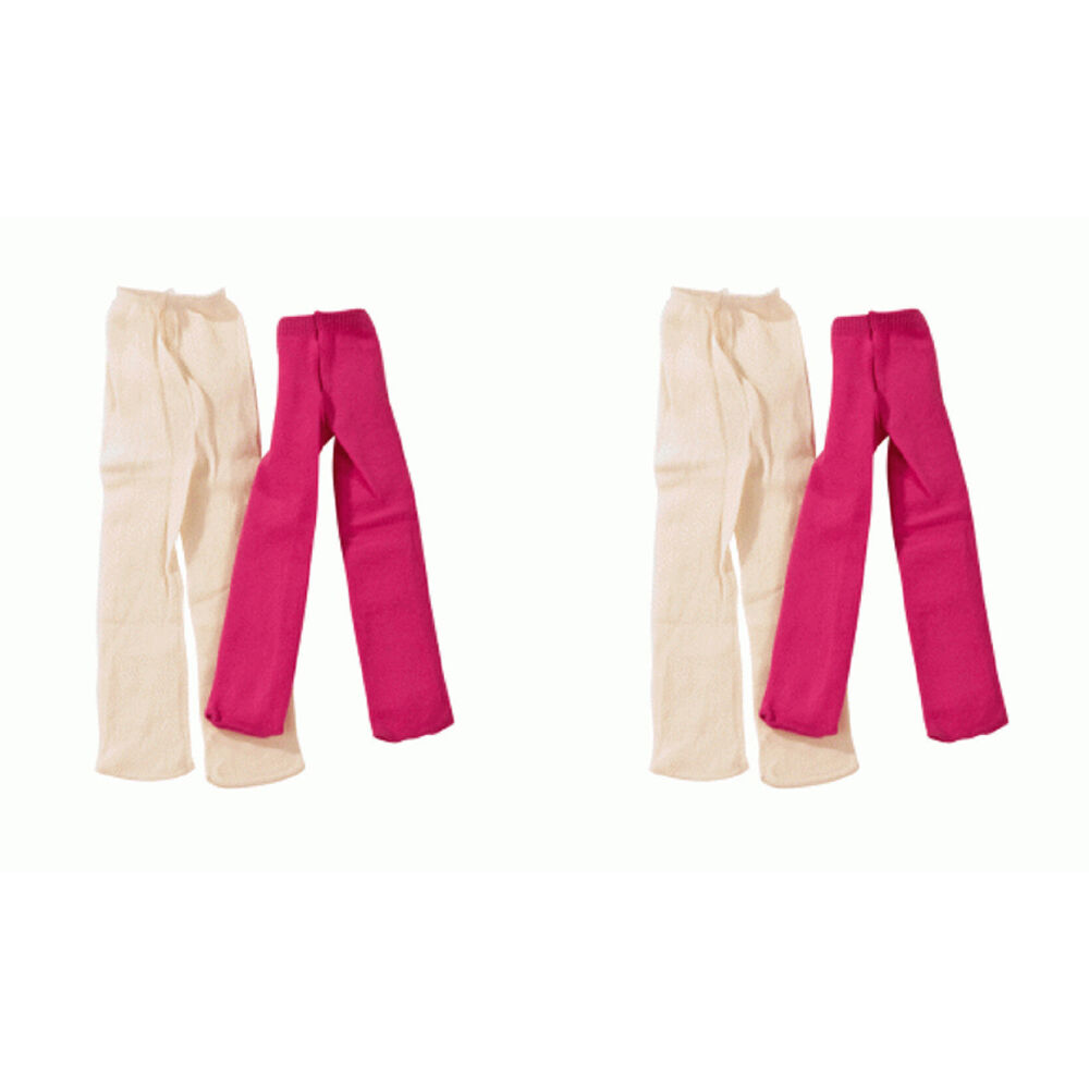 2PK 2pc Gotz Wardrobe Pink & Cream Leggings Tights Pants Baby Girl Doll Clothes 42cm