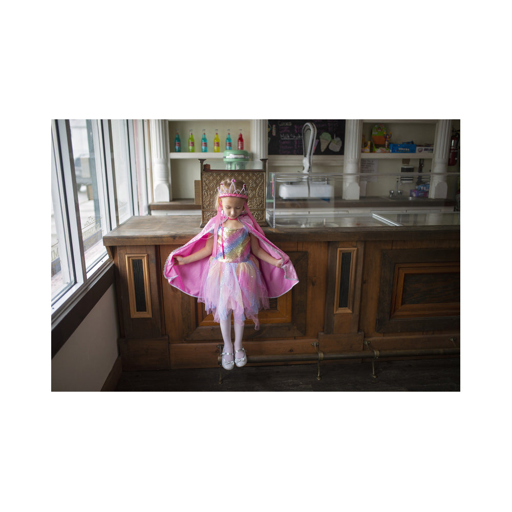 Great Pretenders Size 3-4 Rainbow Fairy Dress w/ Wings Kids 3y+